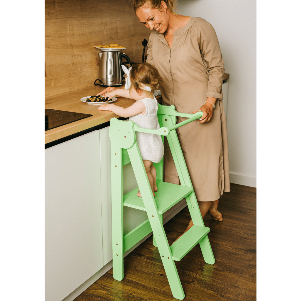 Tour d’Observation Montessori Compacte et Sécurisée en Vert | Motricidade Tinitto – Fabrication européenne