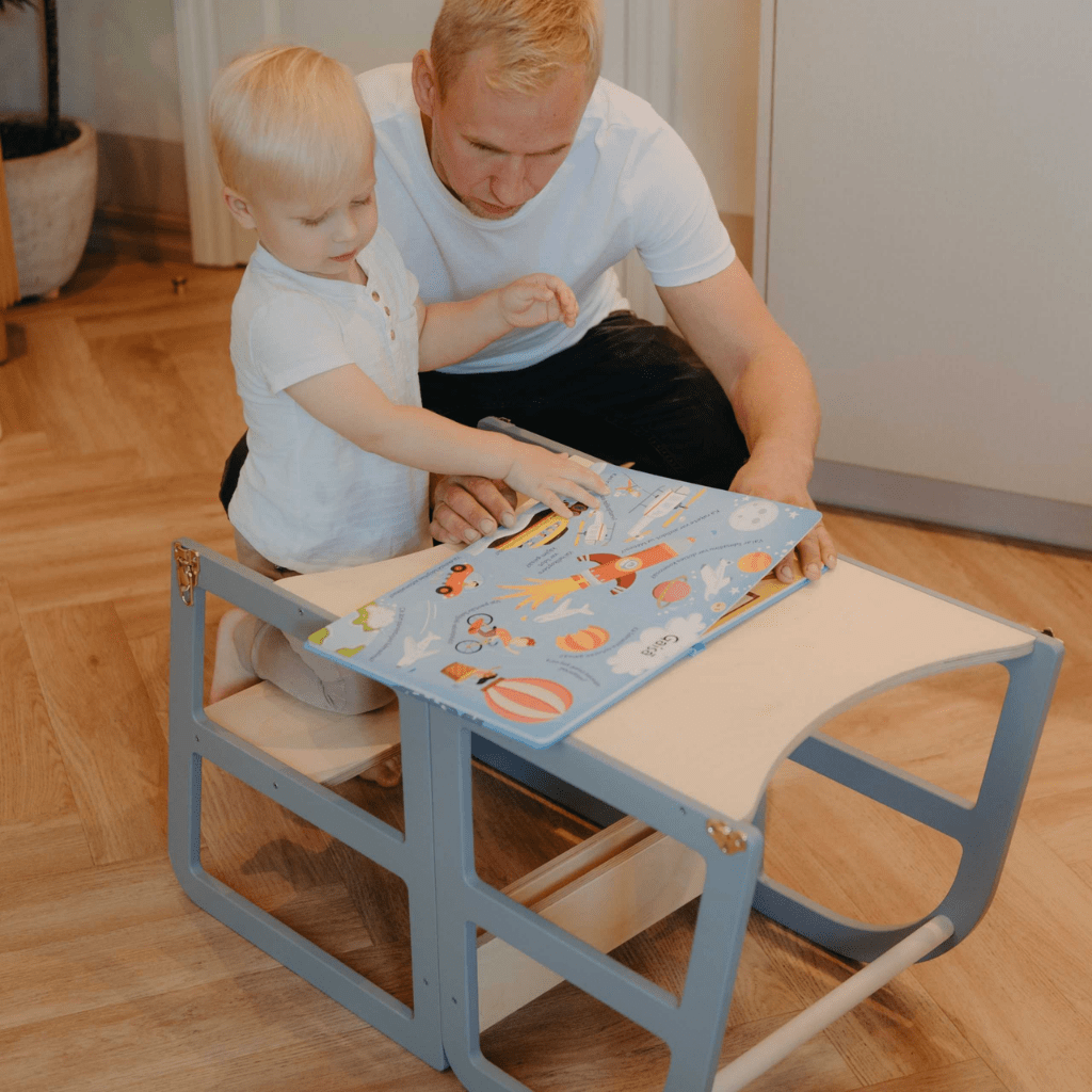 Tour d'Observation Transformable "Sleekstep" – 2 - en - 1 Tour & Bureau (leg&go) en Noir | Motricidade Tinitto – Fabrication européenne