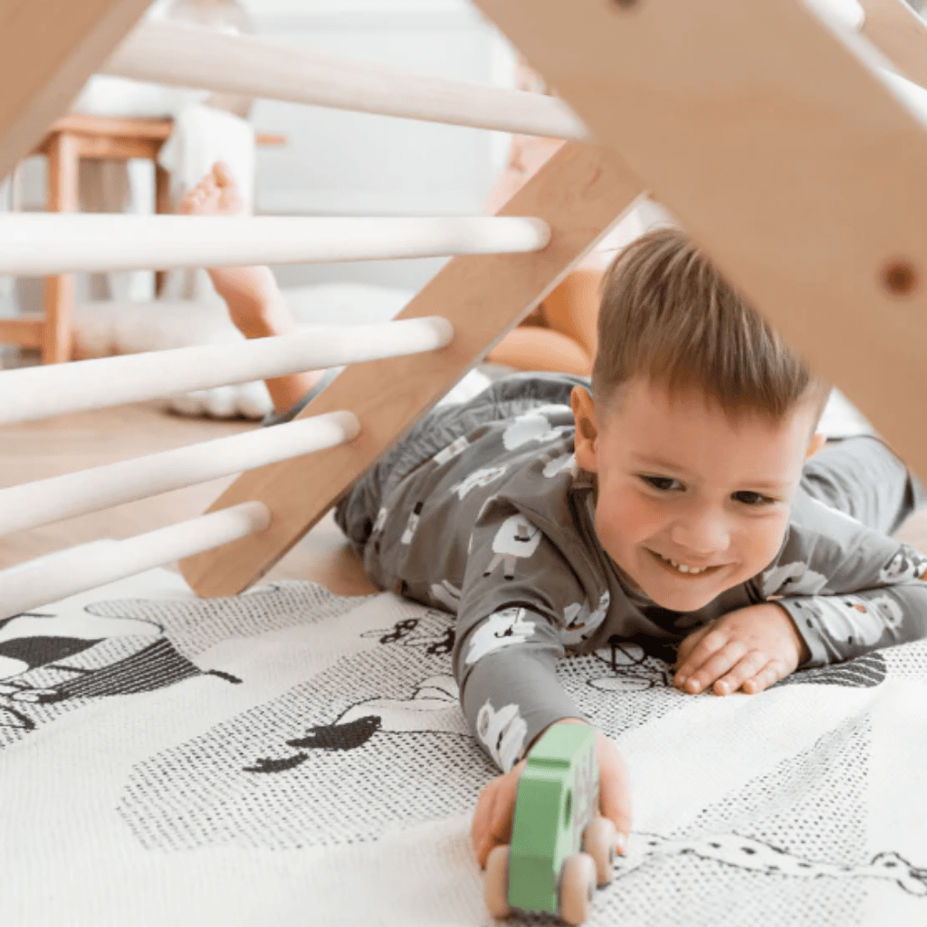 Pikler Triângulo de escalada de 2 segmentos com rampa deslizante/escalada | Motricidade Tinitto – Fabricação europeia