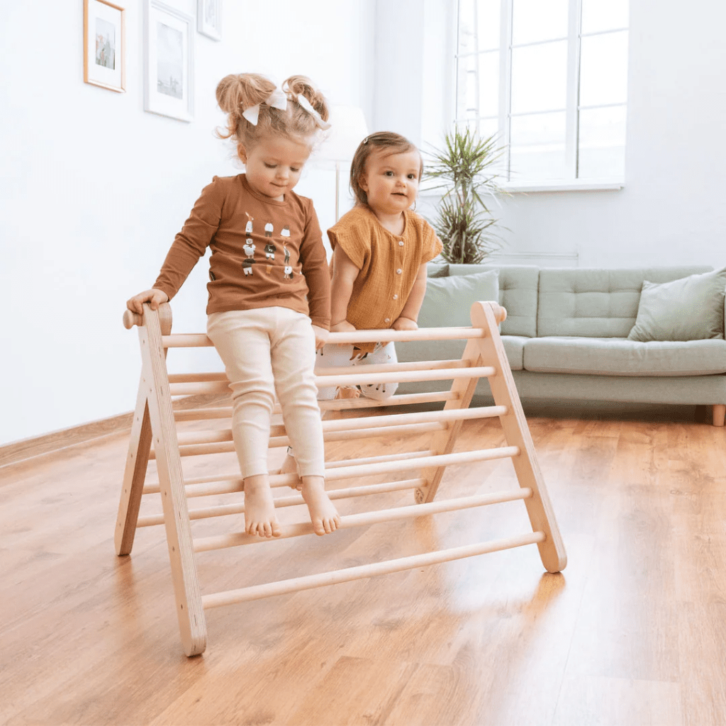 Pikler Triângulo de escalada de 2 segmentos com rampa deslizante/escalada | Motricidade Tinitto – Fabricação europeia