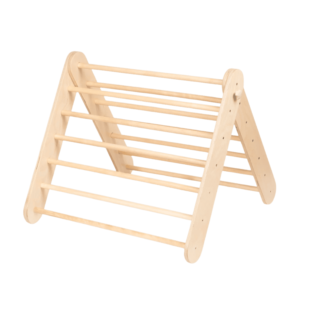 Triángulo de escalada Pikler con pared sueca en colores pastel | Motricidade Tinitto – Fabricación europea