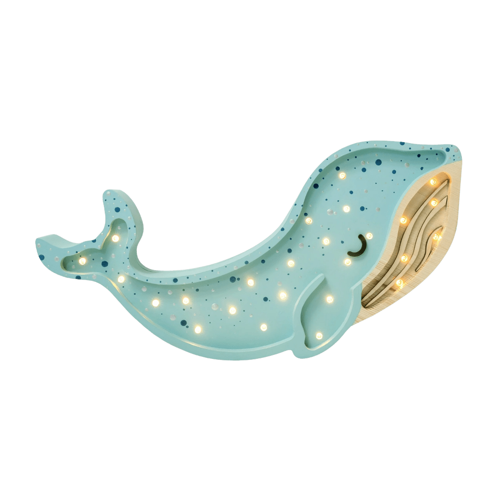 Veilleuse Baleine en Bois de Pin en Bleu ciel | Decoração Tinitto – Fabrication européenne