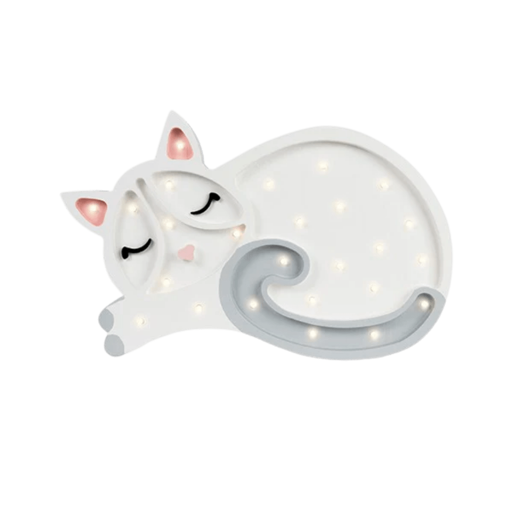 Veilleuse Chat en Bois de Pin en Blanc | Decoração Tinitto – Fabrication européenne