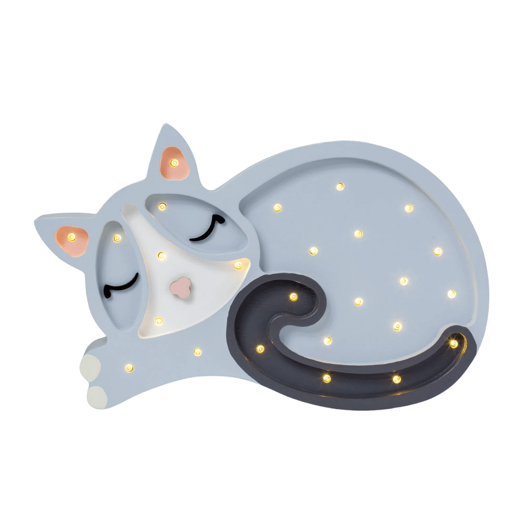 Veilleuse Chat en Bois de Pin en Gris | Decoração Tinitto – Fabrication européenne