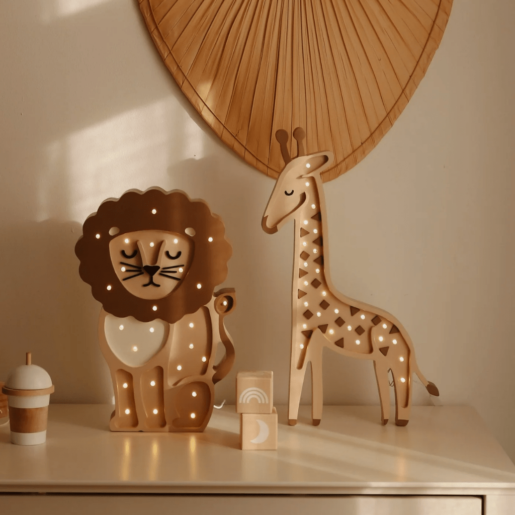 Veilleuse Girafe en Bois de Pin en Bois | Decoração Tinitto – Fabrication européenne