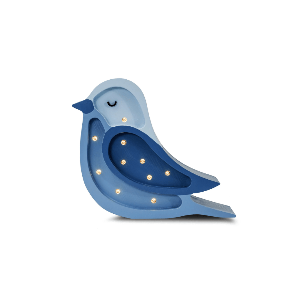 Veilleuse Mini Oiseau en Bois de Pin en Bleu | Decoração Tinitto – Fabrication européenne