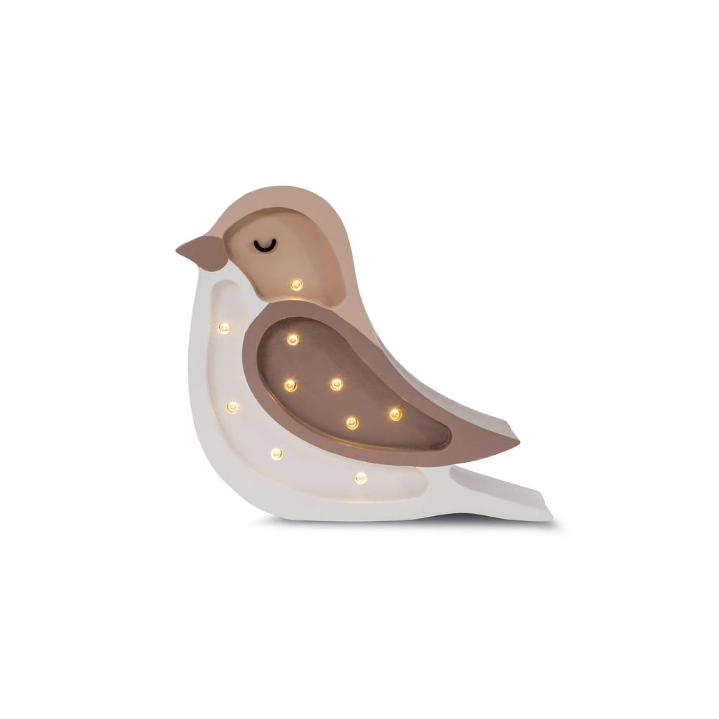 Veilleuse Mini Oiseau en Bois de Pin en Brun | Decoração Tinitto – Fabrication européenne