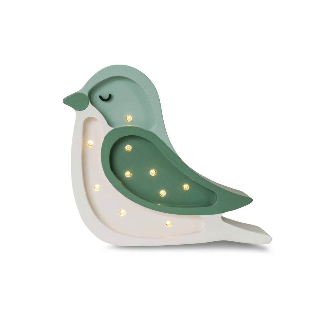 Veilleuse Mini Oiseau en Bois de Pin en Vert | Decoração Tinitto – Fabrication européenne