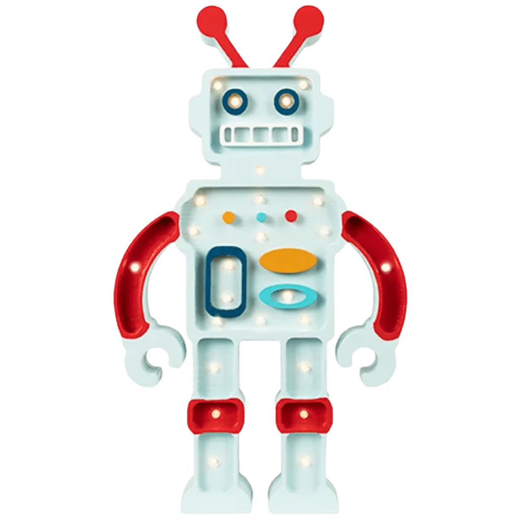 Veilleuse Robot en Bois de Pin en Bleu | Decoração Tinitto – Fabrication européenne