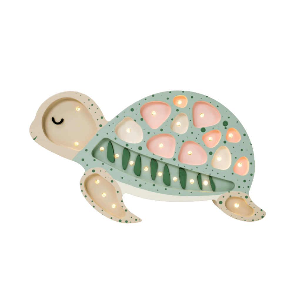 Veilleuse Tortue en Bois de Pin en Seafoam | Conforto Tinitto – Fabrication européenne