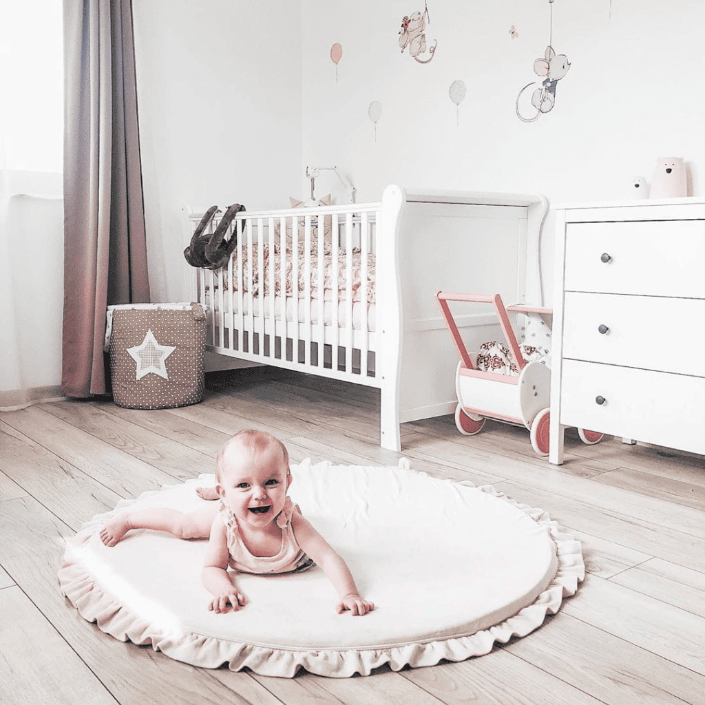 Velura – Round Soft Velvet Baby Play Mat in MidnightBlue | Comfort Tinitto – European manufacturing