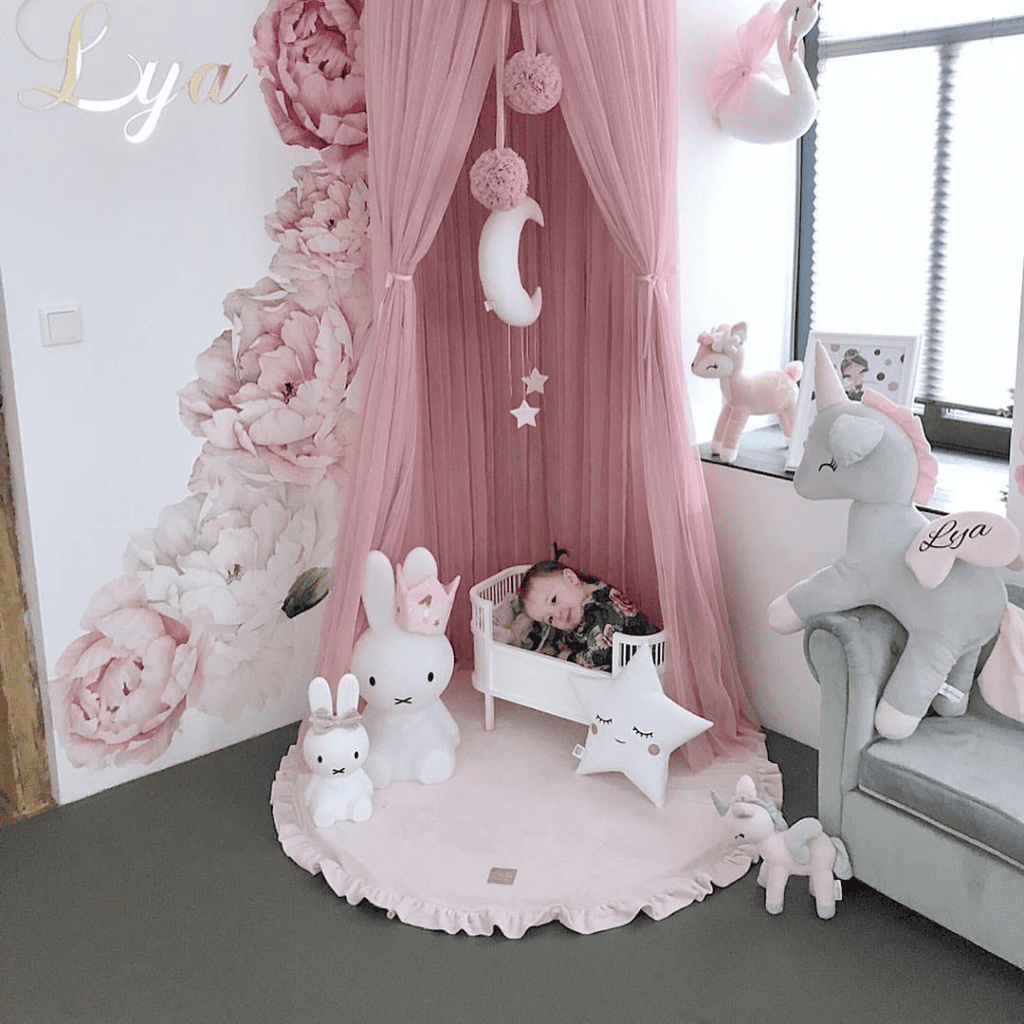 Velura – Round Soft Velvet Baby Play Mat in MidnightBlue | Comfort Tinitto – European manufacturing