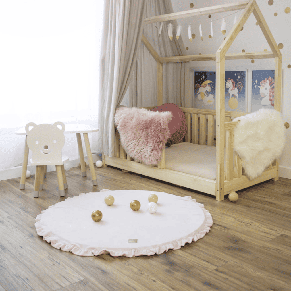 Velura – Round Soft Velvet Baby Play Mat in MidnightBlue | Comfort Tinitto – European manufacturing