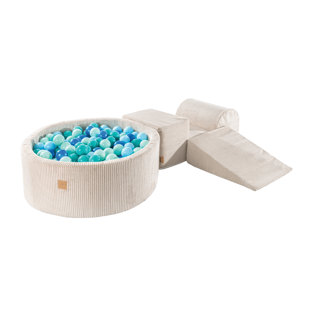 Aire de Jeux Modulable avec Piscine à Balles Ecru en | Motricidade Tinitto – Fabrication européenne