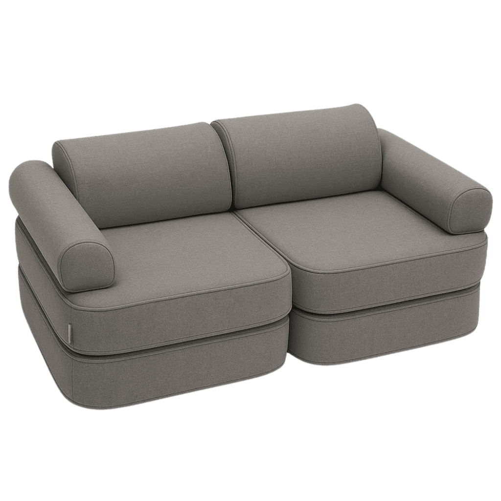 Sofá Outzy para ambientes externos e internos em veludo cotelê cinza escuro | Decoração Tinitto – Fabricação europeia