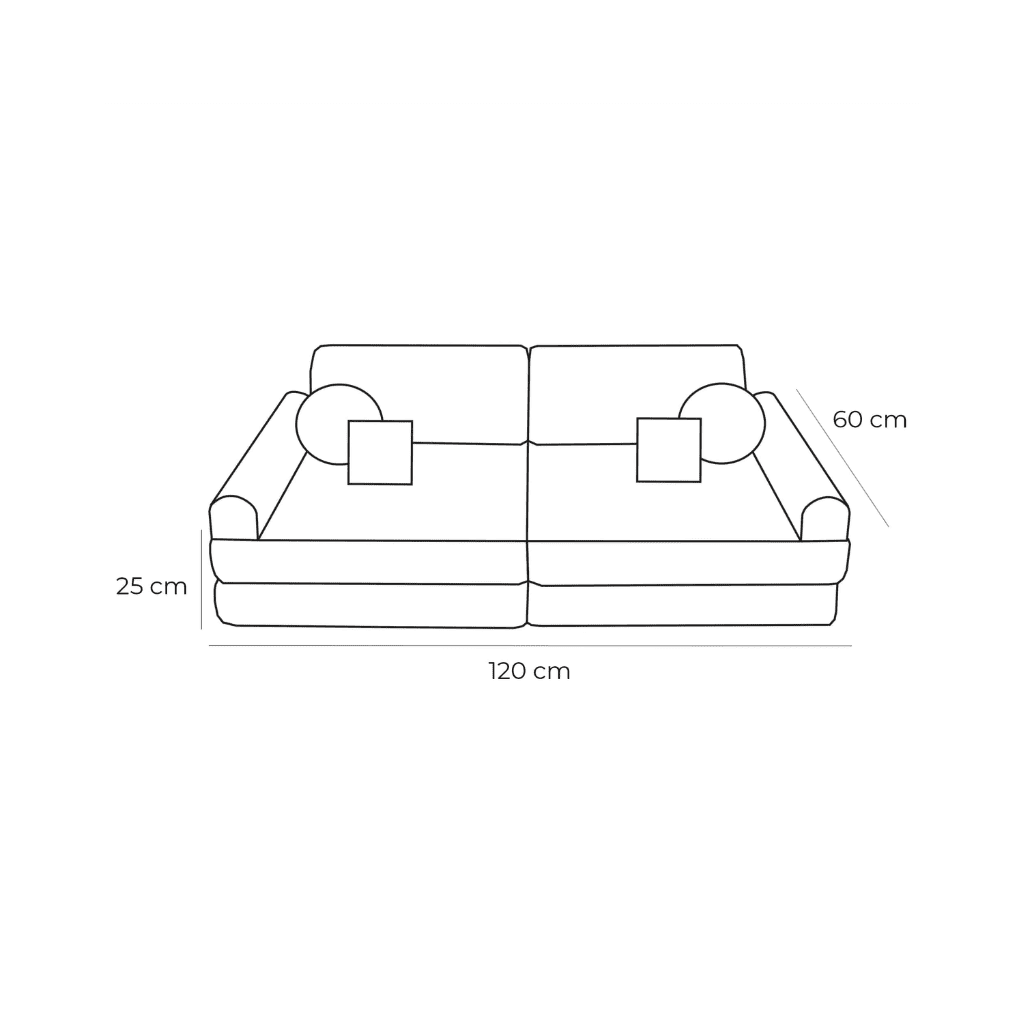 Sofá Outzy para ambientes externos e internos em veludo cotelê cinza escuro | Decoração Tinitto – Fabricação europeia