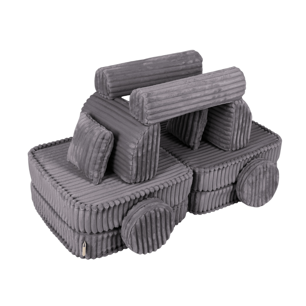 Sofá Modular Médio Infantil - Churros Jurassic Cinza em | Decoração Tinitto – Fabricação europeia