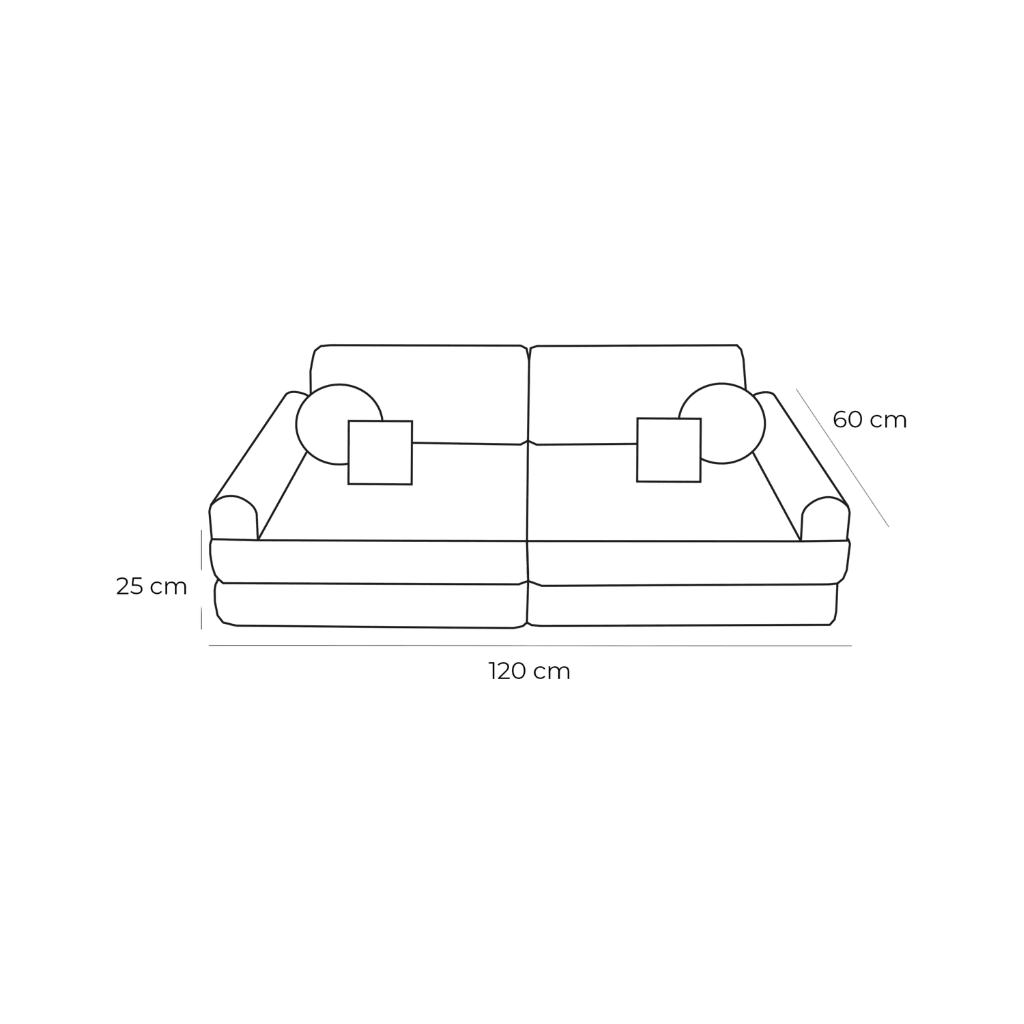 Sofá Modular Médio Infantil - Tangle Marshmallow Bege em | Decoração Tinitto – Fabricação europeia