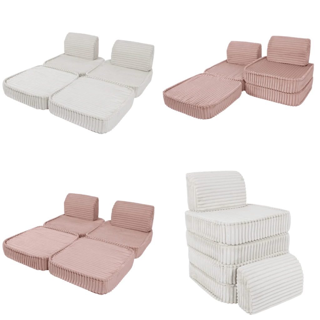 Canapé Modulable Enfant "Basic" 4 Pièces Churros – MeowBaby - Rose en | Conforto Tinitto – Fabrication européenne