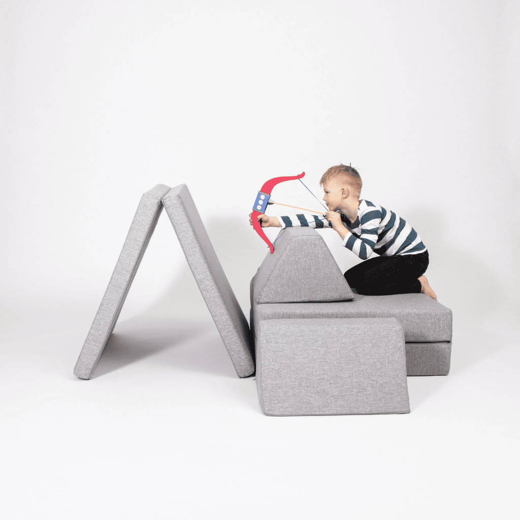 Juego de Sofá Modular Infantil Montessori Escalable en gris | Decoración Tinitto – Fabricación europea