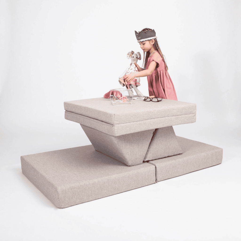 Juego de Sofá Modular Infantil Montessori Escalable a gris claro | Decoración Tinitto – Fabricación europea