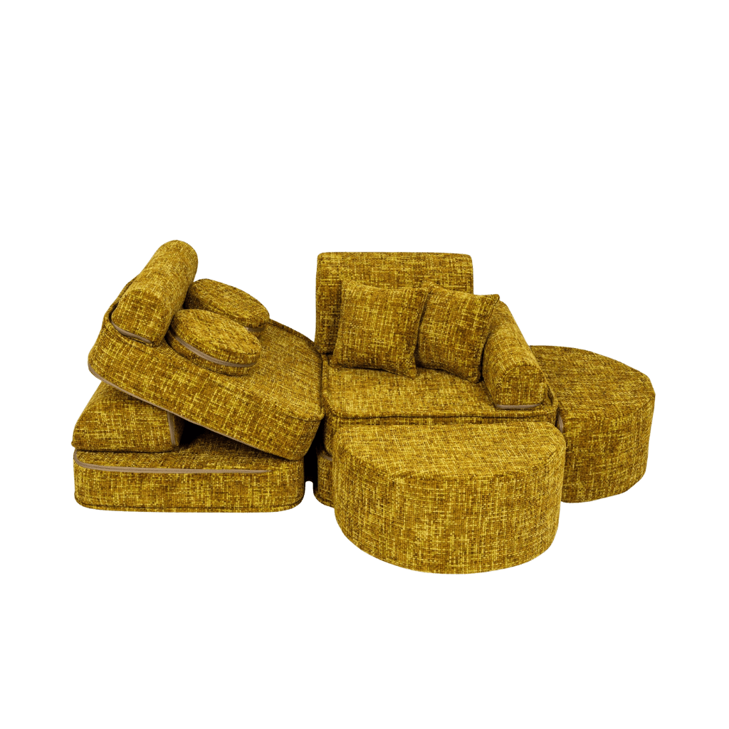 Sofá Modular Médio Infantil - Tangle Honey Mustard em | Decoração Tinitto – Fabricação europeia