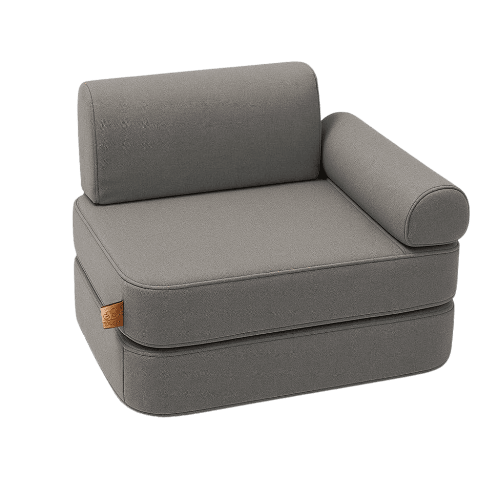 Outzy Mini sofá infantil interno/externo em veludo cotelê cinza escuro | Decoração Tinitto – Fabricação europeia