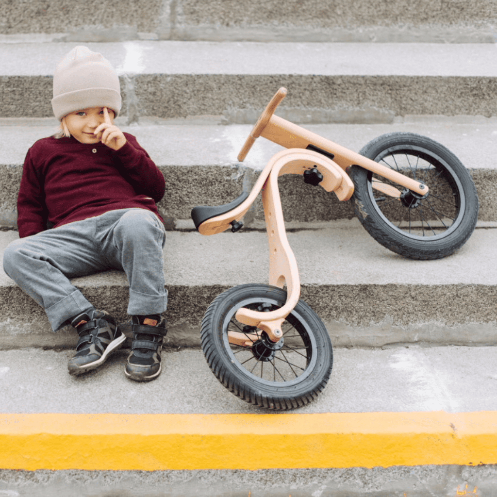leg&go Bicicleta sin Pedales Escalable de Madera 3 en 1 - Bicicleta Infantil Ligera y Duradera | Motricidade Tinitto – Fabricación europea