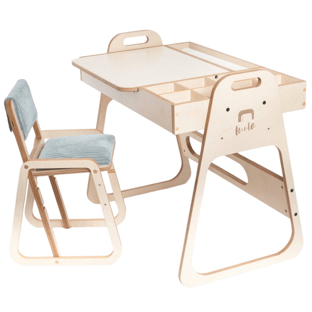 Ensemble Bureau & Chaise Évolutif "Julle" – Set Créatif & Sensoriel (2 - 10 ans) - Rose Framboise en | Decoração Tinitto – Fabrication européenne