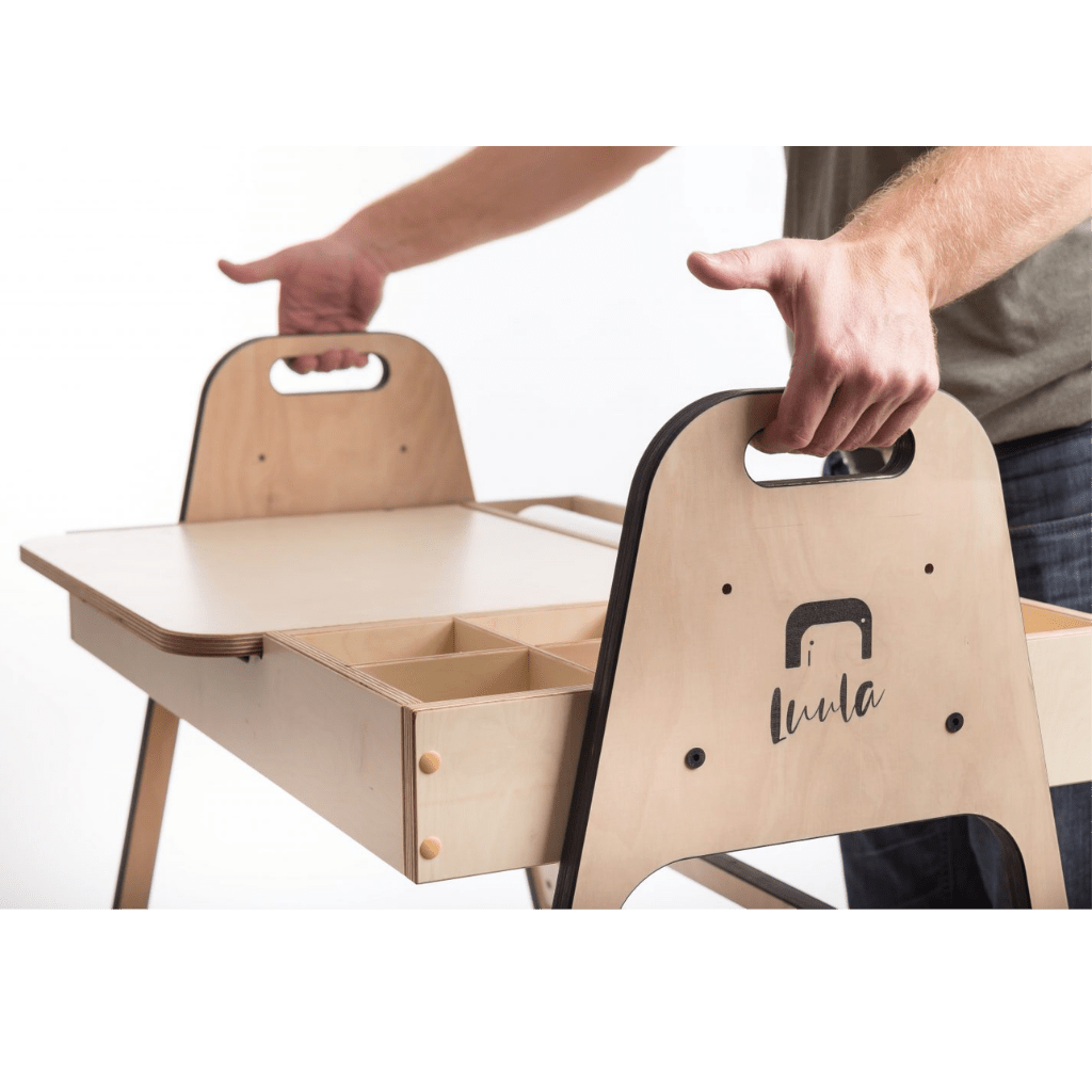 Ensemble Bureau & Chaise Évolutif "Julle" – Set Créatif & Sensoriel (2 - 10 ans) - Rose Framboise en | Decoração Tinitto – Fabrication européenne