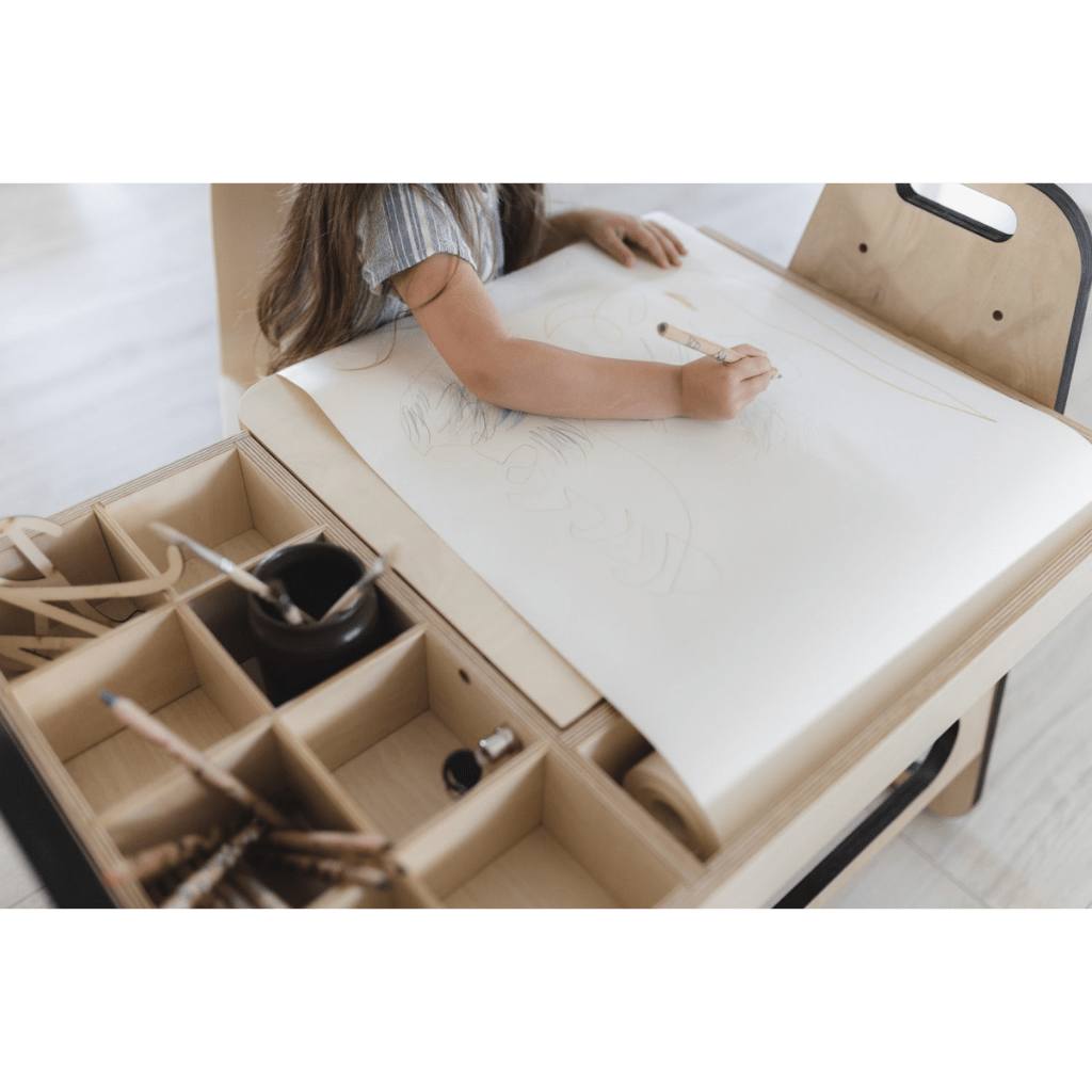 Ensemble Bureau & Chaise Évolutif "Julle" – Set Créatif & Sensoriel (2 - 10 ans) - Rose Framboise en | Decoração Tinitto – Fabrication européenne