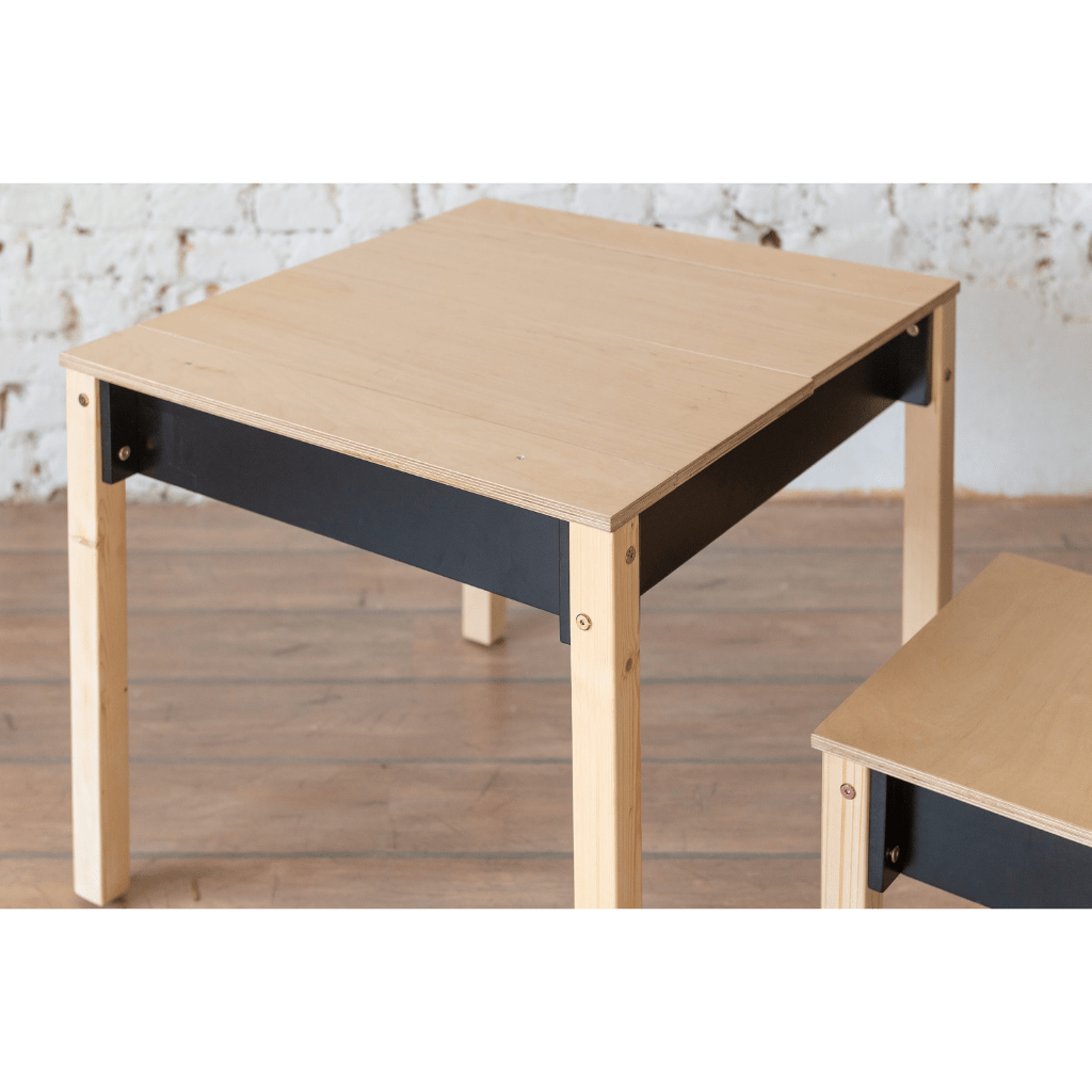 Ensemble Bureau & Chaise "Smart Storage" – Rangement Intégré (2 - 7 ans) en Laqué | Decoração Tinitto – Fabrication européenne