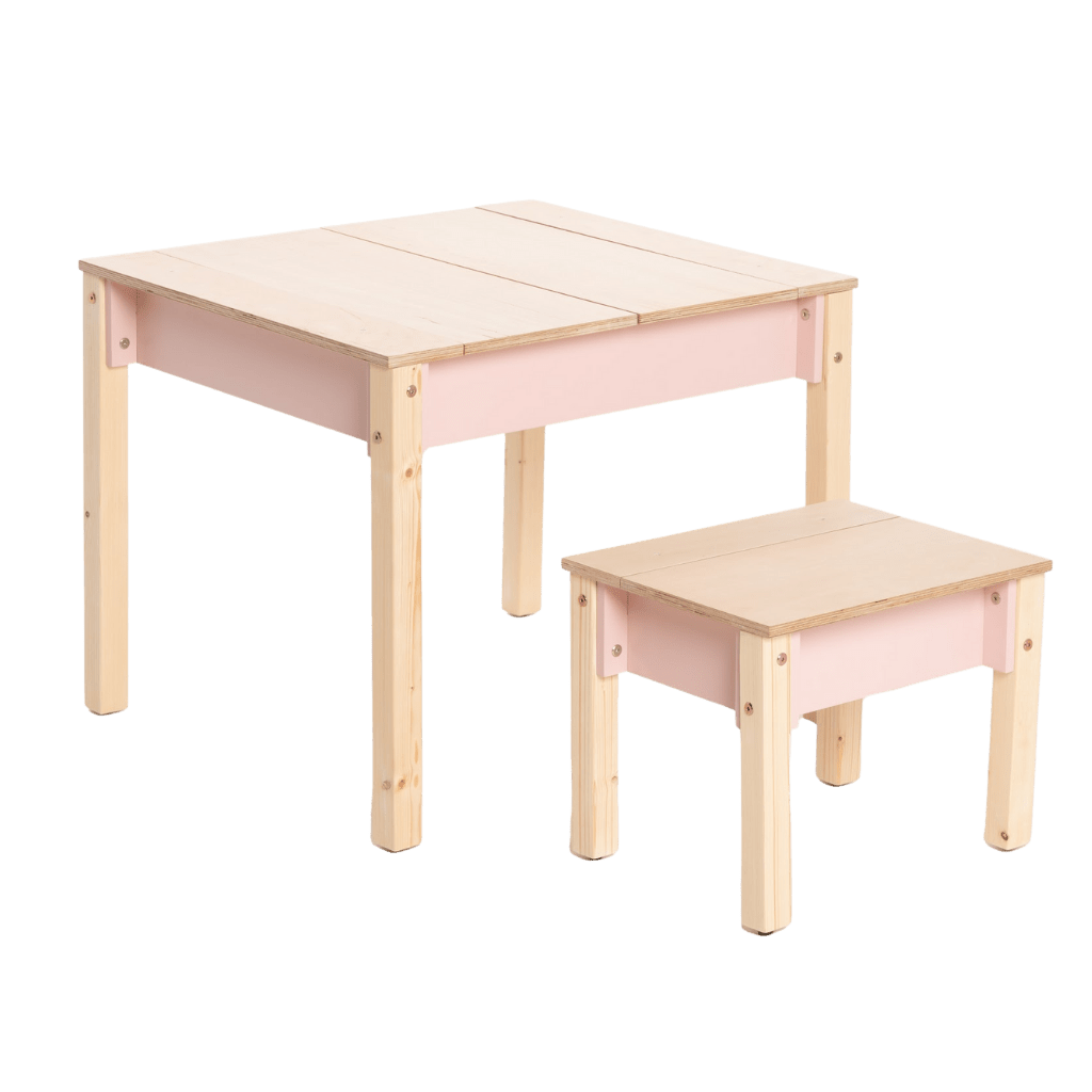 Ensemble Bureau & Chaise "Smart Storage" – Rangement Intégré (2 - 7 ans) en Noir | Decoração Tinitto – Fabrication européenne