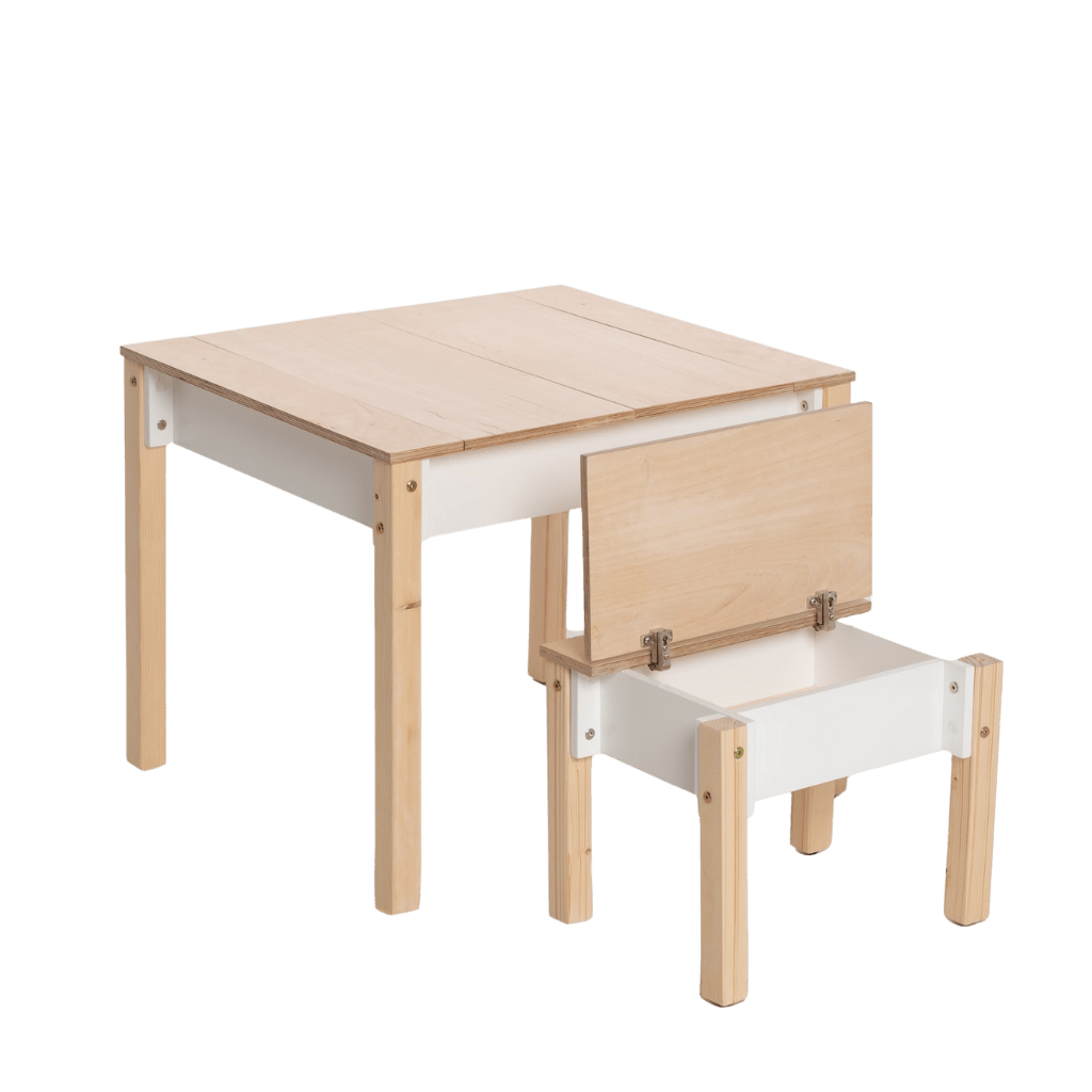 Ensemble Bureau & Chaise "Smart Storage" – Rangement Intégré (2 - 7 ans) en Noir | Decoração Tinitto – Fabrication européenne