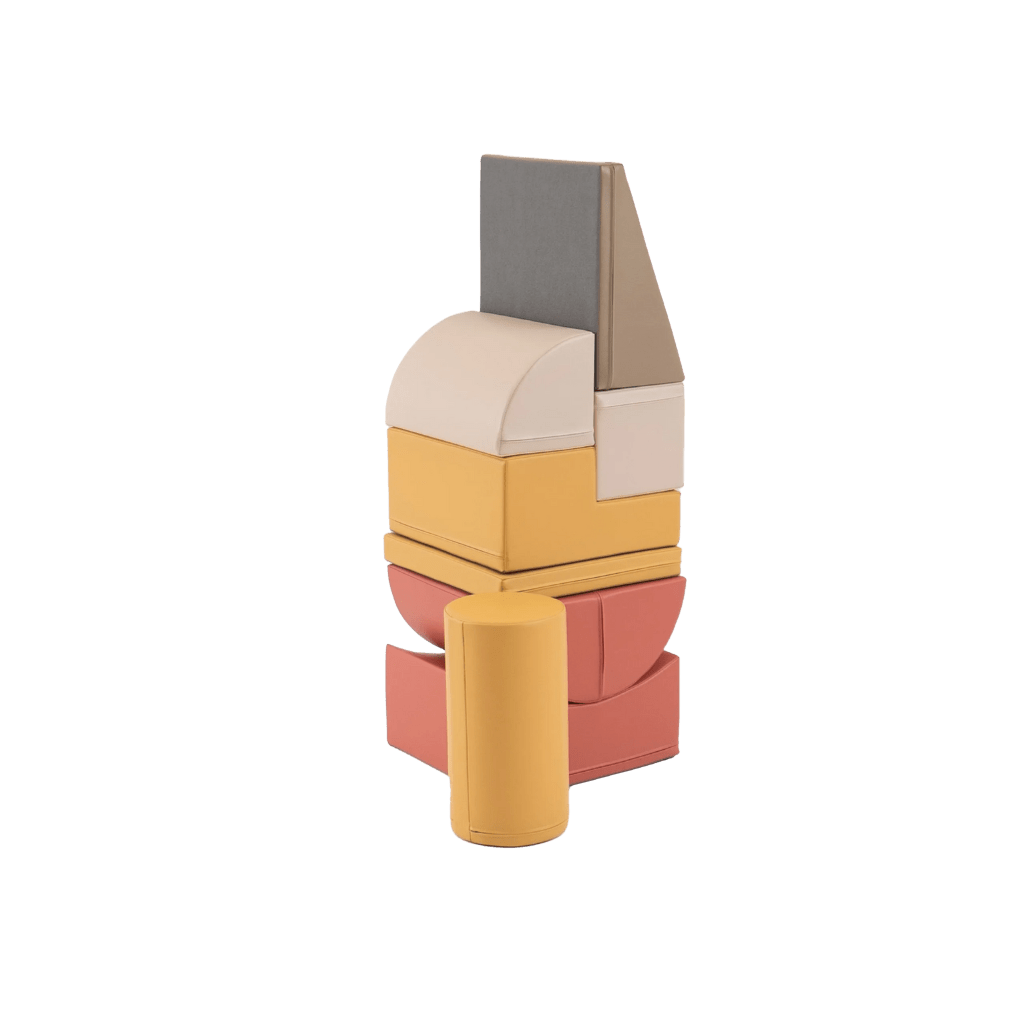 Juego de 8 bloques de espuma Soft Play - Rosa pastel | Motricidade Tinitto – Fabricación europea