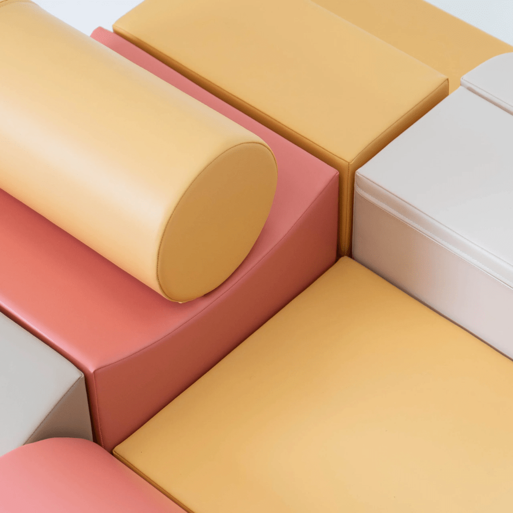 Juego de 8 bloques de espuma Soft Play - Rosa pastel | Motricidade Tinitto – Fabricación europea