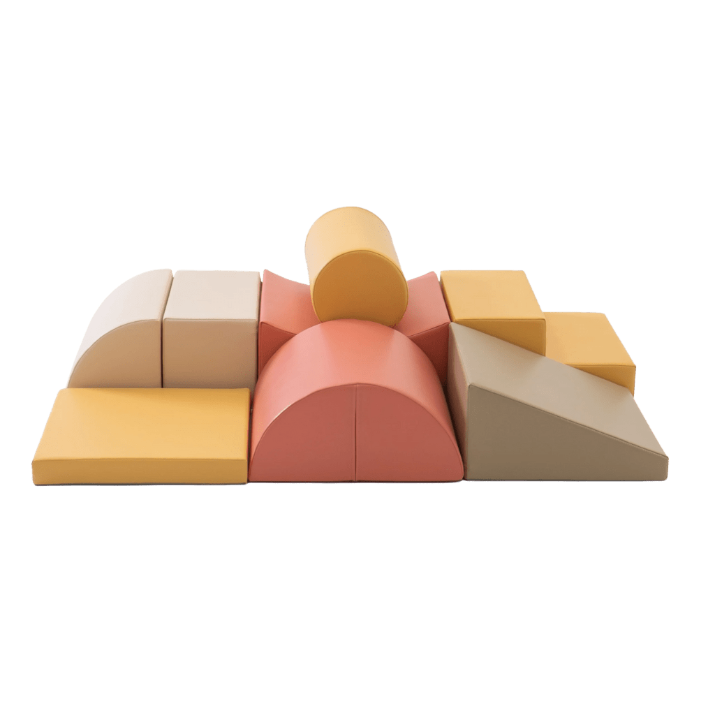 Juego de 8 bloques de espuma Soft Play - Rosa pastel | Motricidade Tinitto – Fabricación europea