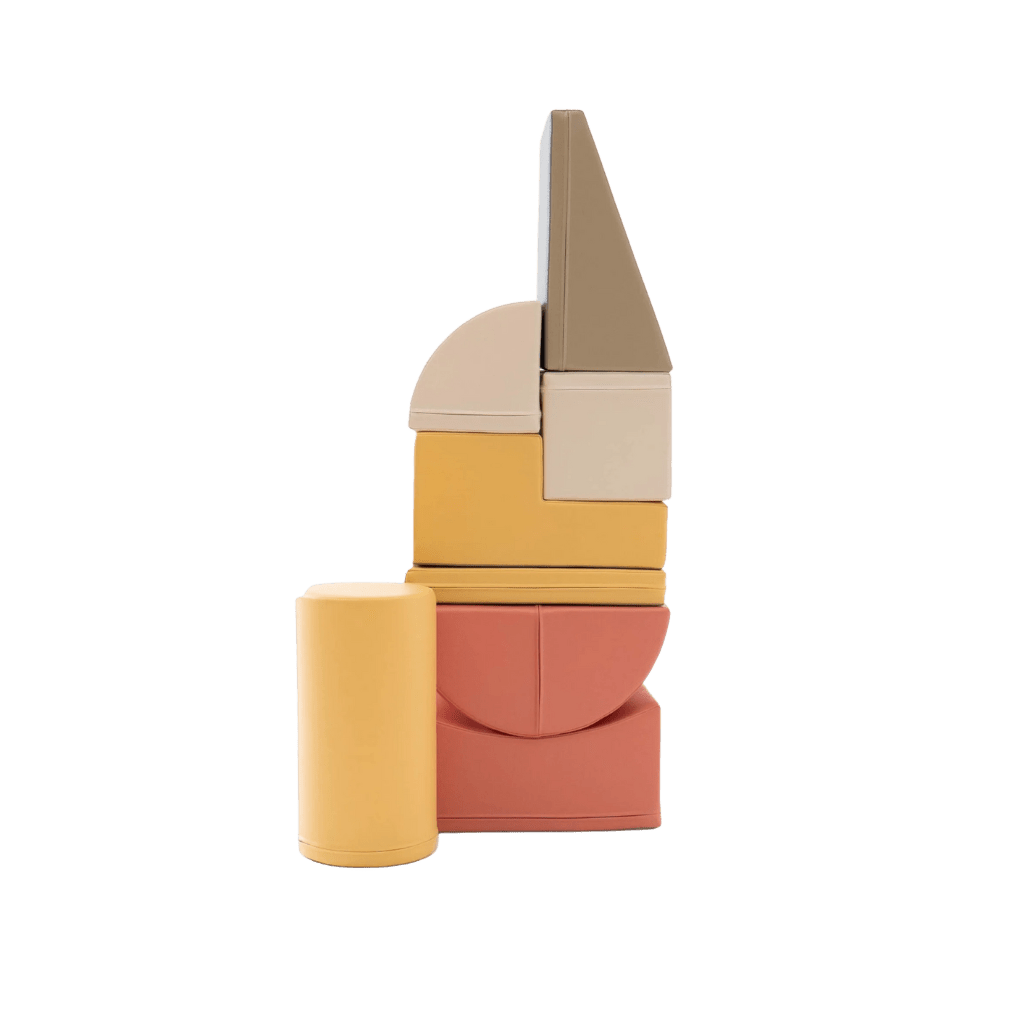 Juego de 8 bloques de espuma Soft Play - Rosa pastel | Motricidade Tinitto – Fabricación europea