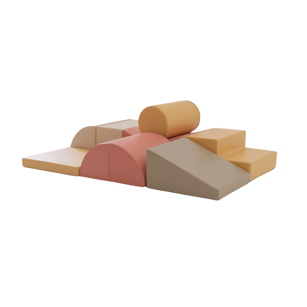 Juego de 8 bloques de espuma Soft Play - Rosa pastel | Motricidade Tinitto – Fabricación europea