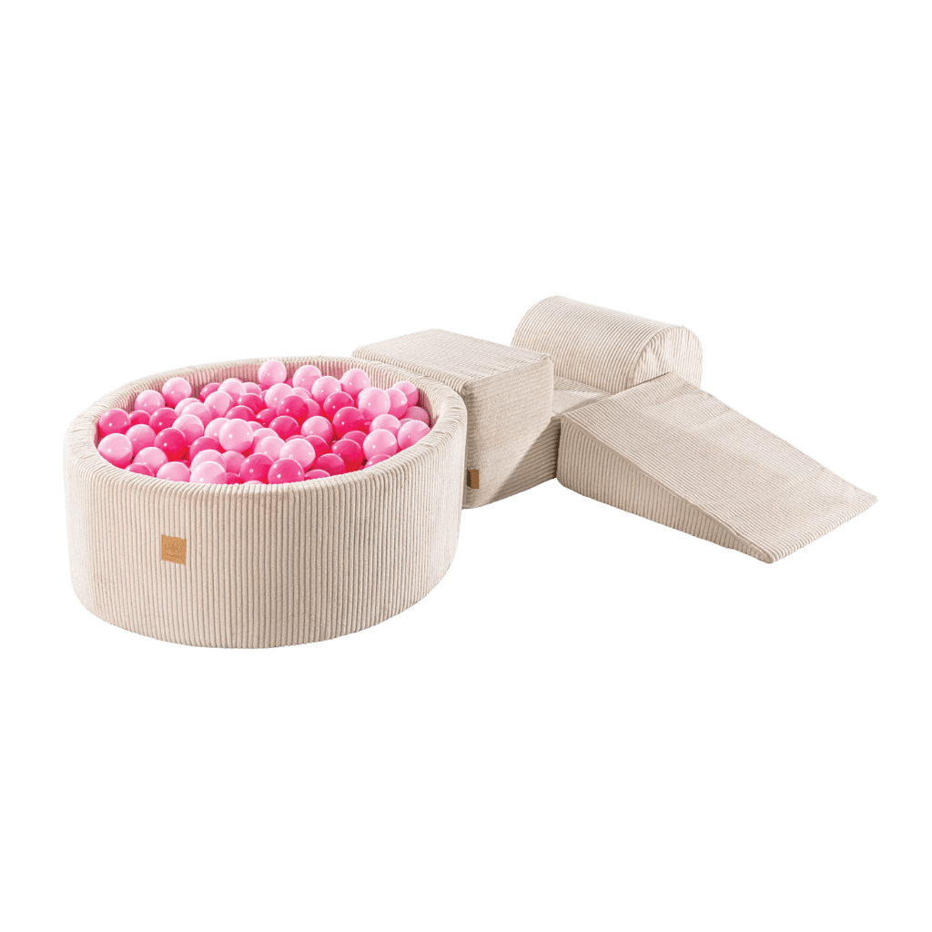 Juego con Piscina de bolas - Crudo y Rosa en | Motricidade Tinitto – Fabricación europea