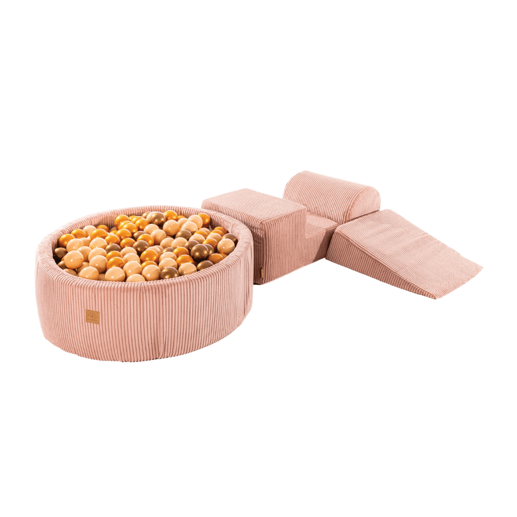 Conjunto de jogos com Piscina de bolas - Rosa, Bege e Dourado em | Motricidade Tinitto – Fabricação europeia