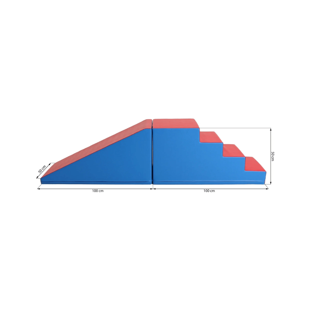 Ensemble de Jeu Souple con Marche et Toboggan - Blue Red es | Motricidade Tinitto – Fabricación europea