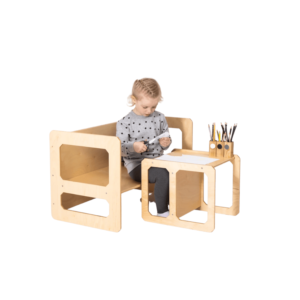 Juego de mesa y sillas destete Montessori - 1 Silla Lacada | Decoración Tinitto – Fabricación europea