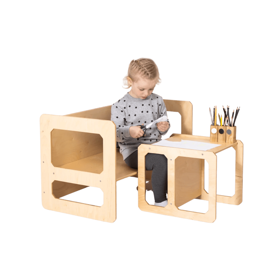 Conjunto de mesa e cadeiras para desmame Montessori - 1 Cadeira Lacada | Decoração Tinitto – Fabricação europeia