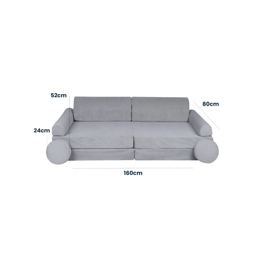 Sofá Grande Slimcord Premium - Cinza em | Decoração Tinitto – Fabricação europeia