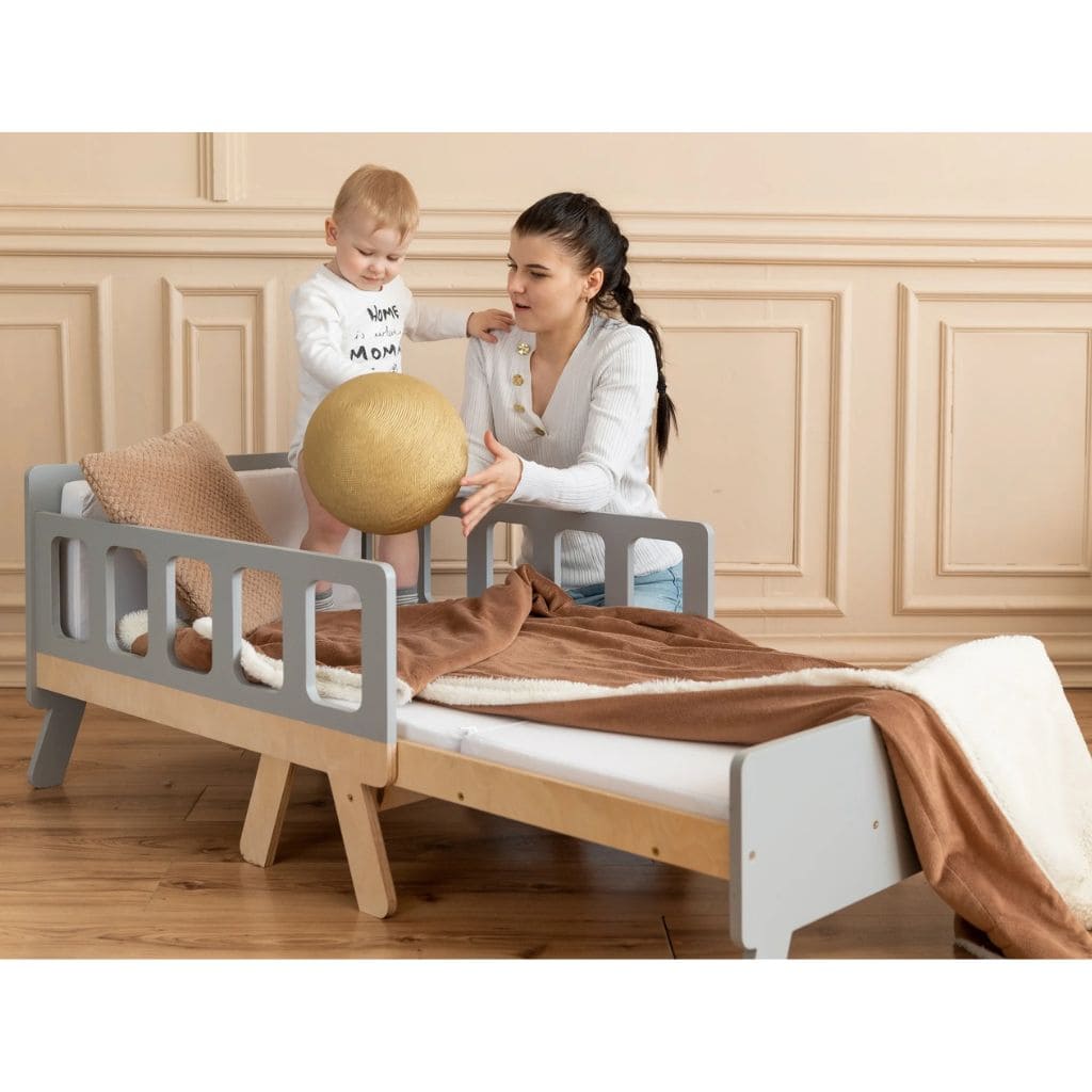 Cama infantil convertible con almacenaje - De bebé a junior en rosa | muebles Tinitto – Fabricación europea