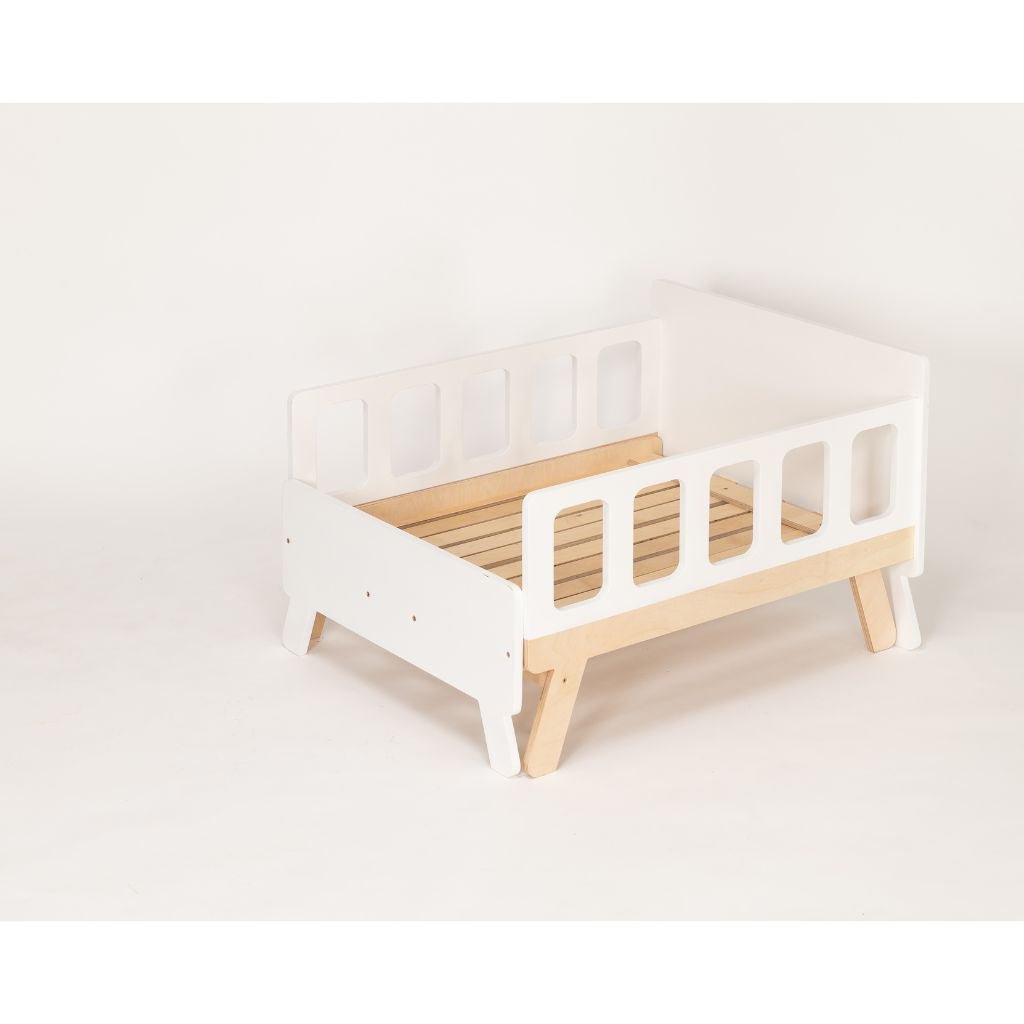 Cama infantil convertible con almacenaje - De bebé a junior en blanco | muebles Tinitto – Fabricación europea