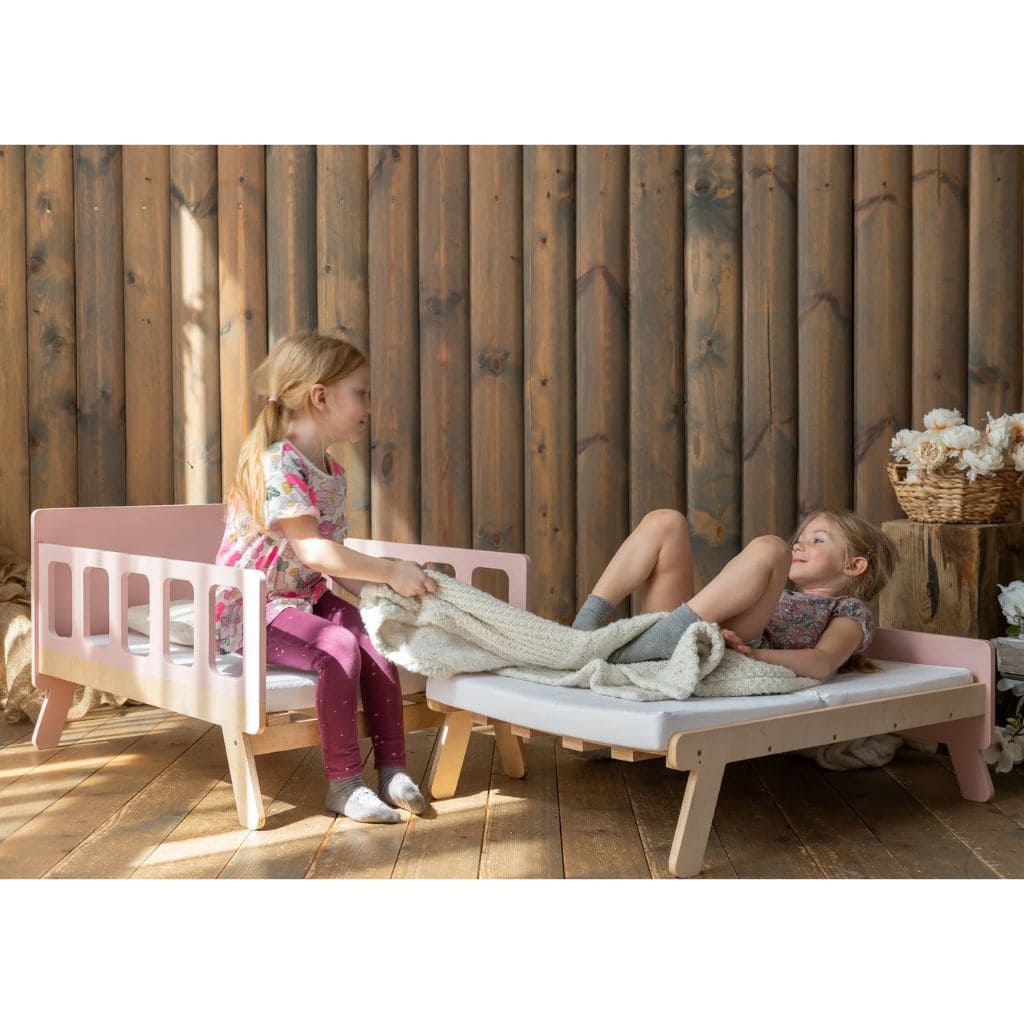 Cama infantil convertible con almacenaje - De bebé a junior en blanco | muebles Tinitto – Fabricación europea