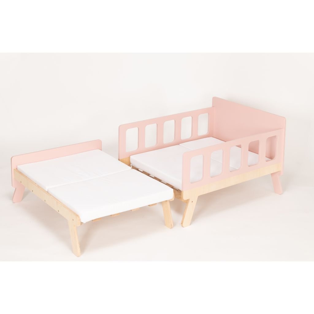 Cama infantil convertible con almacenaje - De bebé a junior en blanco | muebles Tinitto – Fabricación europea