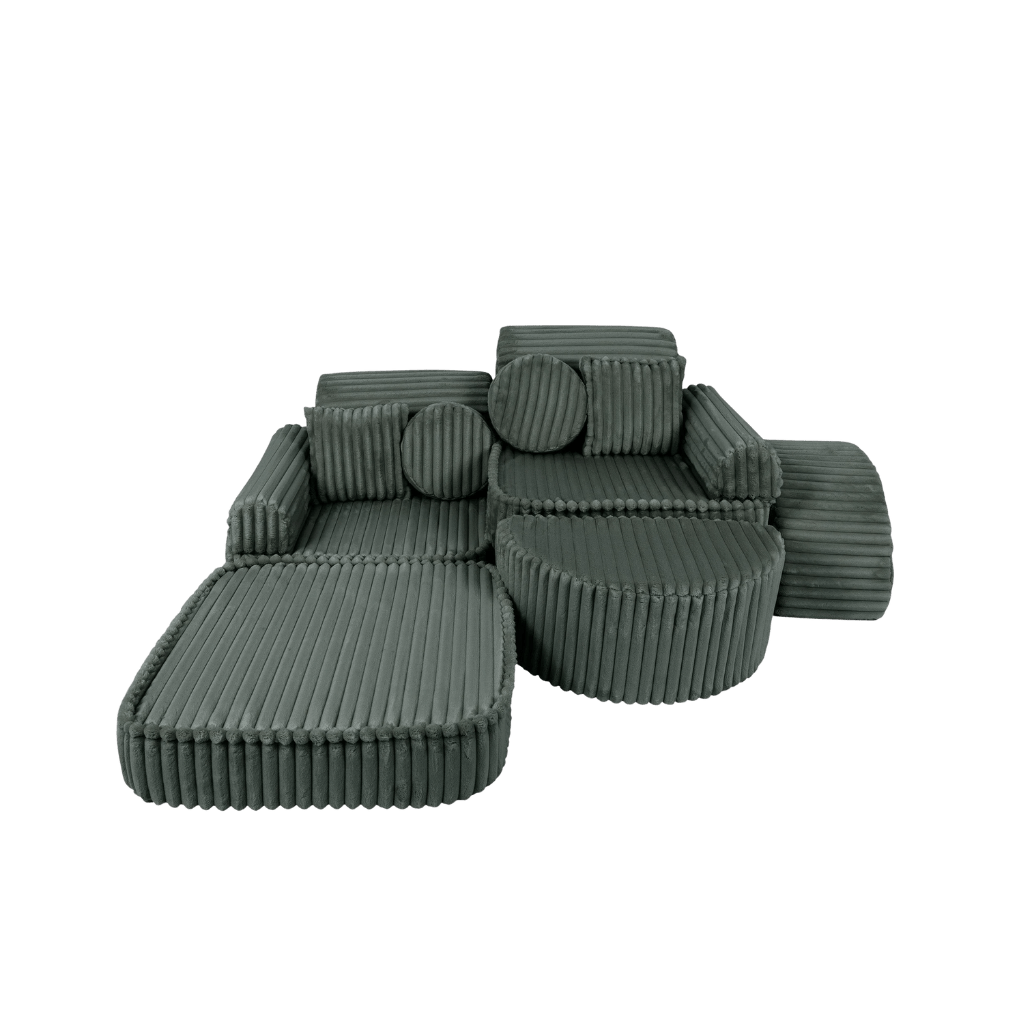 Sofá Modular Médio Infantil - Churros Forest Green en | Decoração Tinitto – Fabricação europeia